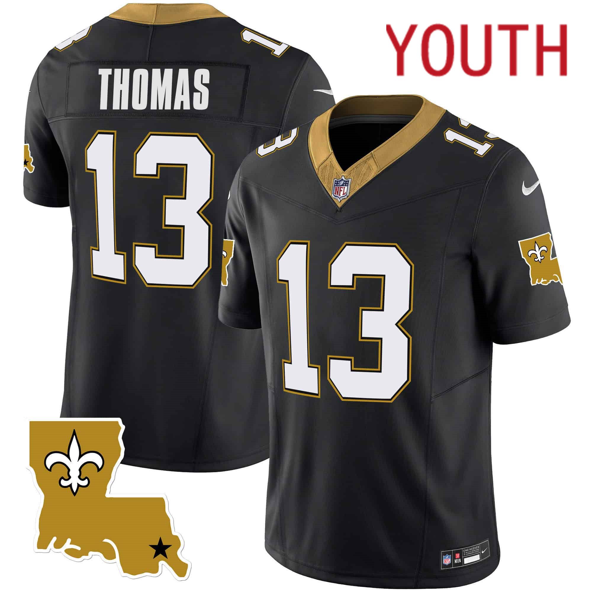 Youth New Orleans Saints #13 Thomas Black 2024 Nike 1987 Legacy Vapor Limited NFL Jersey style 1->youth nfl jersey->Youth Jersey